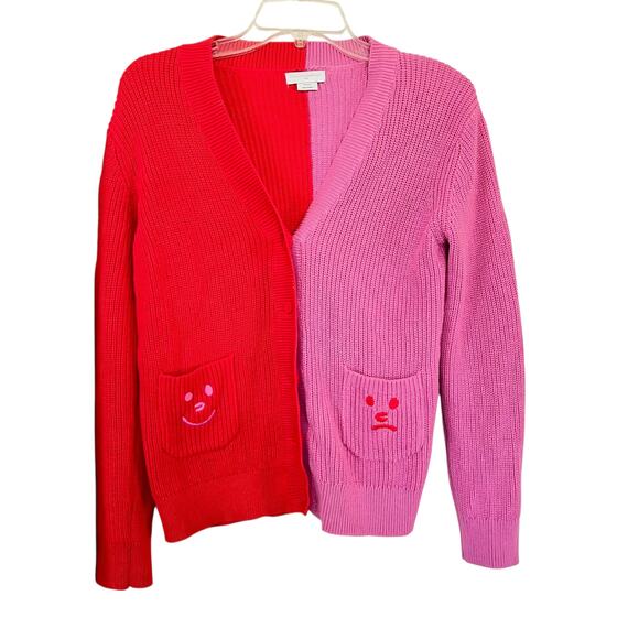 Stella McCartney Kids Cosmic Cardigan Girls Red Pink Designer Rib Knit Size 12 - Picture 3 of 8